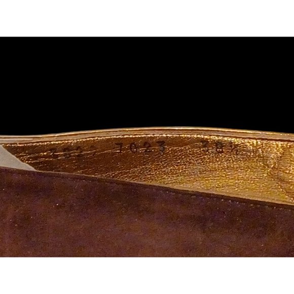 Dolce & Gabbana Brown Suede Gold Accent High Heel Shoes Size 38.5 - Picture 5 of 9